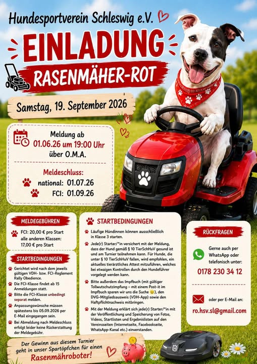 RO Turnier Rasenmäher Rot 092026